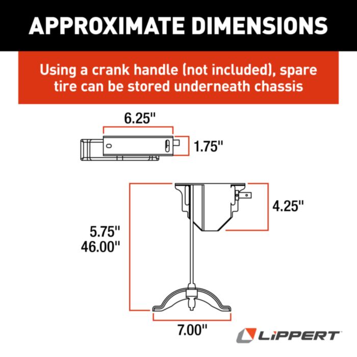 Spare Tire Winch with Offset Cable